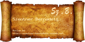Szentner Bernadett névjegykártya